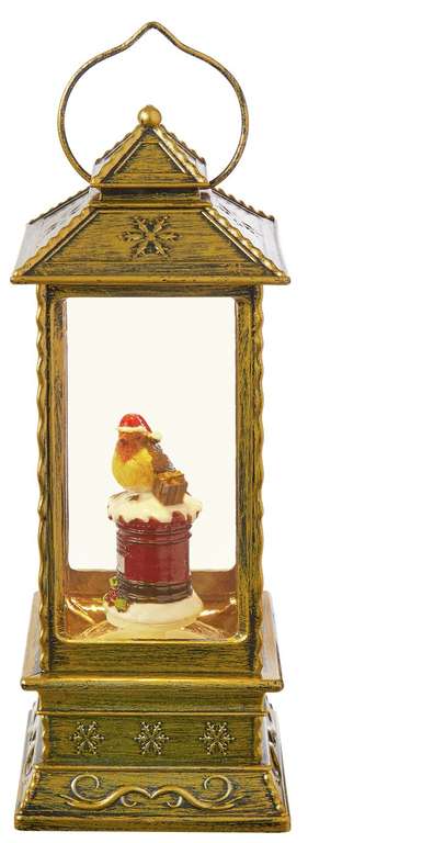 Premier Decoration Gold Robin Lantern £6 Free Collection @ Argos