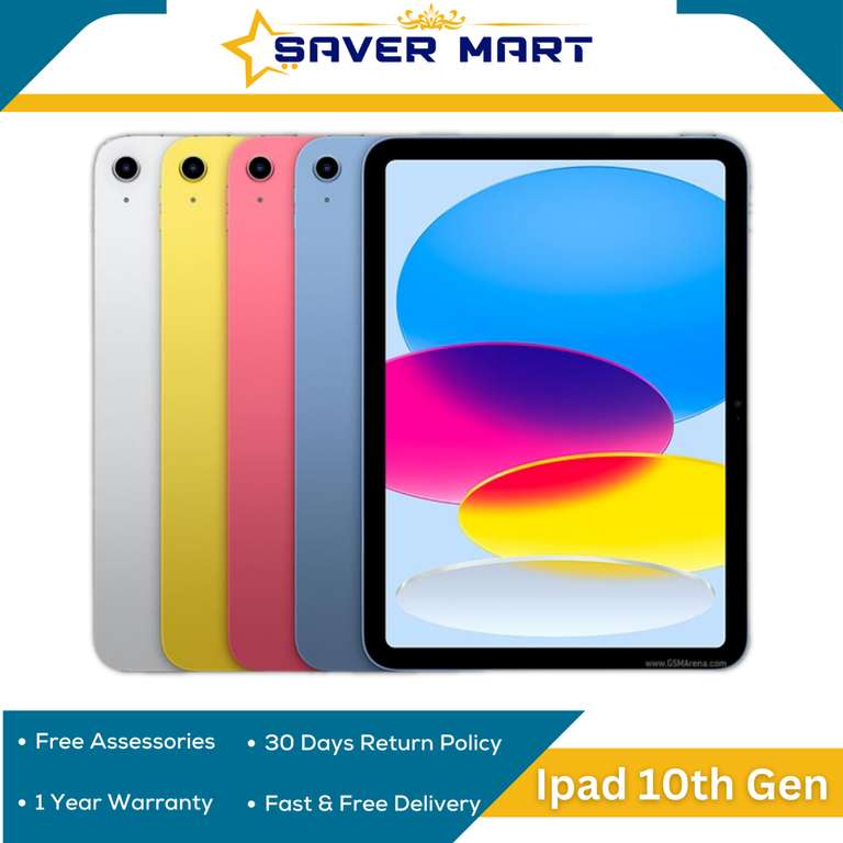 Brand New Apple iPad 10th Generation iOS 2022 10.9'' 64GB Wi-Fi Only Multi Color - w/Code Via Reward Gateway Link - Sold By savermart