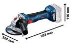 Bosch Professional 18V System GWS 18V-7 Cordless Angle Grinder -125 mm disc Dia. inc. Protective Guard