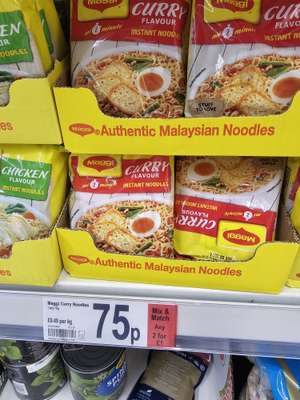 Maggi Instant Noodles(Malaysia) curry, chicken and masala flavours 2 for £1