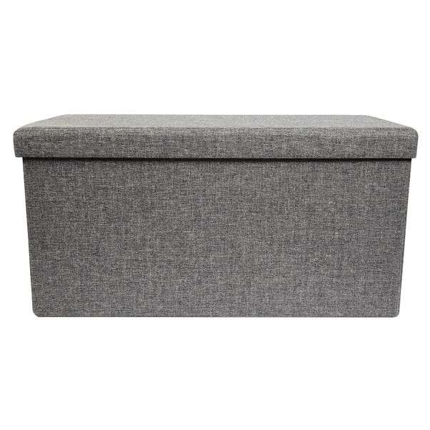 Faux Linen Ottoman Grey £16 Click & Collect - in stock After 3 hours @ Dunelm