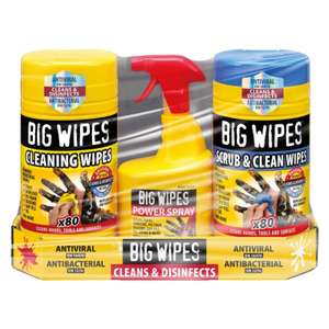 Big Wipes Mega Pack - Scrub & Clean Wipes, Cleaning Wipes and Power Spray - £16.99 + £5.99 delivery @ Powertoolmate