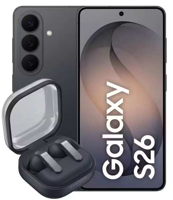 Samsung Galaxy S26 256GB + Buds4+ Galaxy Magnetic Case + 200GB O2 Data, EU Roaming - £79 Upfront with code - £23/ 24mths via EPP