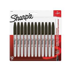 Sharpie Permanent Markers - Fine Point (Black) (12 Pack) - £6 @ Amazon