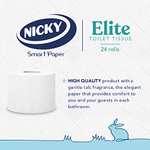 Nicky Elite Scented Toilet Tissue | 24 Rolls of White Toilet Paper| 3-ply ( £8.33/£7.45 Subscribe & Save) + 10% off voucher on 1st S&S