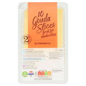 Sainsburys Cheese Slices Gouda, Emmental or Edam 250g Nectar Price