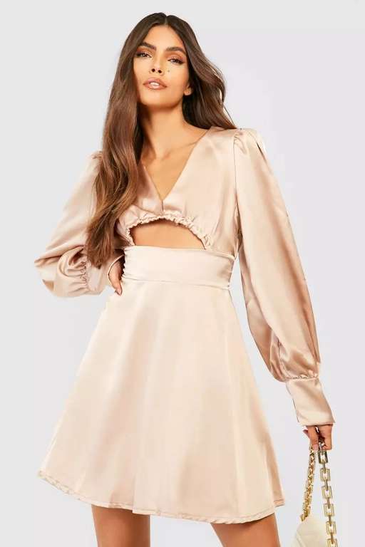 Cut Out Satin Dress - £7 + Free Delivery With Code - @ Debenhams sold by Boohoo