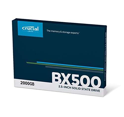 2TB - Crucial BX500 3D NAND SATA 2.5 Inch Internal SSD - Up to 540/500 MB/s R/W - CT2000BX500SSD1 - £82.99 delivered @ Amazon