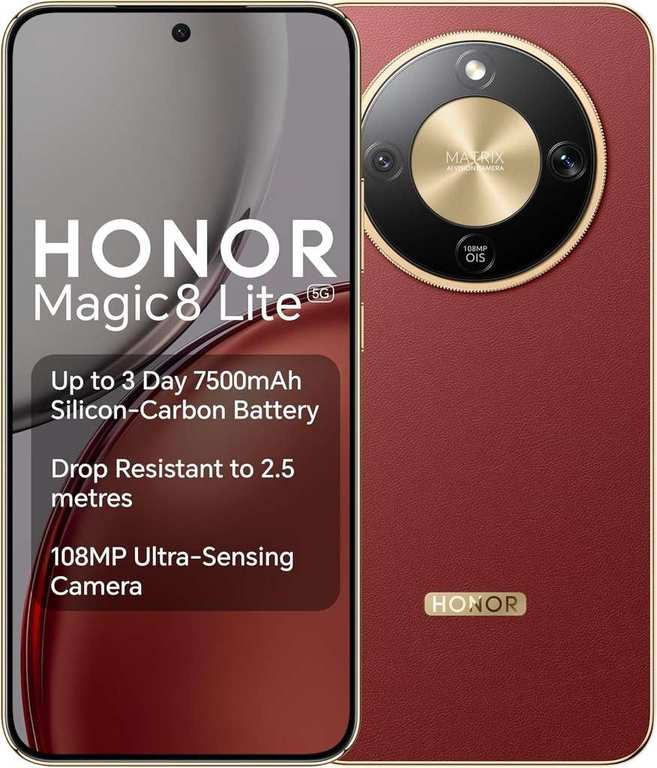Honor Magic8 Lite 512GB + 100GB iD Data, Unltd Mins / Texts (24m), £12.99pm + £4 Upfront With Code