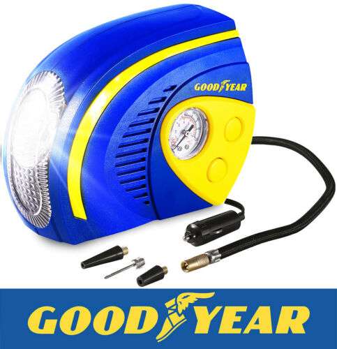 Goodyear 2 in 1 Tyre Air Compressor Inflator With LED Light Car Bike Bicycle Sold by Thinkprice