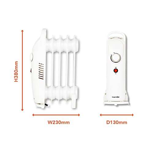 Warmlite WL43002YW 650W 5 Fin Oil Filled Radiator with Adjustable Thermostat and Overheat Protection, White - £13.80 @ Amazon