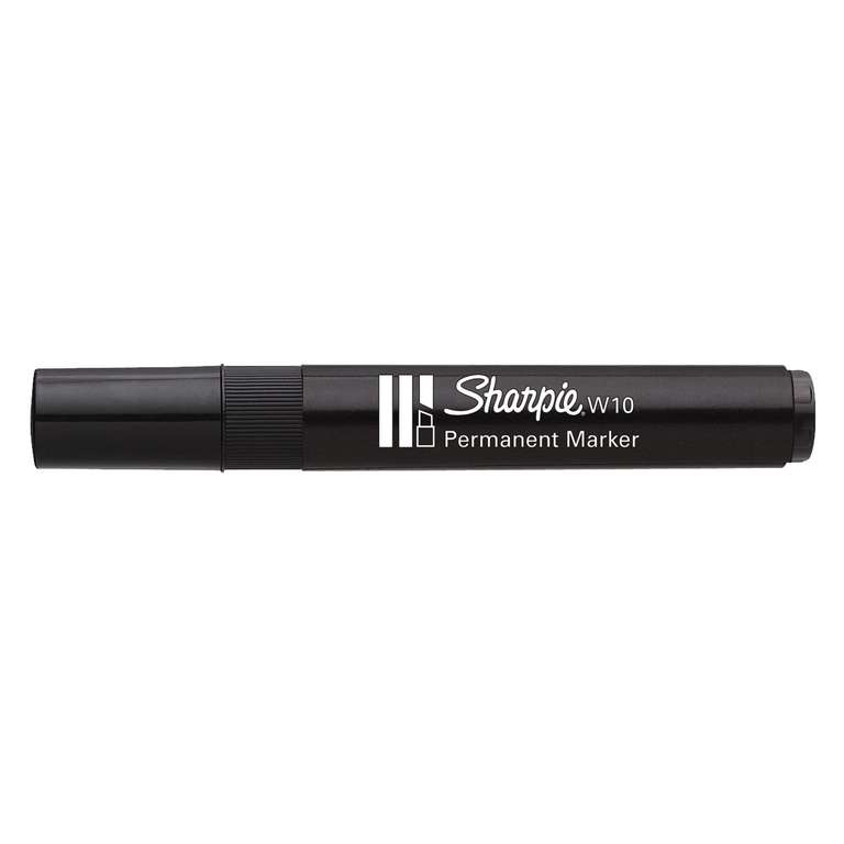 Sharpie W10 Permanent Markers, Chisel Tip, Black Ink, 12 Count / £4.97 S&S