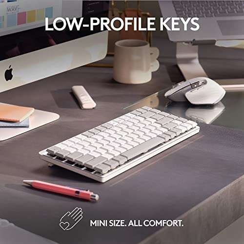 Logitech MX Mechanical Mini for Mac Wireless Illuminated Keyboard - Pale Grey Compact