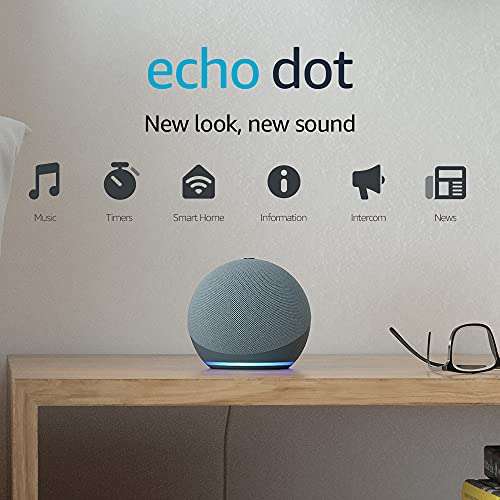 Echo Dot (4th generation) | Sleek Bluetooth Speaker with Alexa | Glacier White - £23.99 @ Amazon