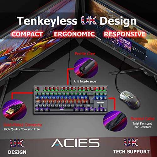 Sumvision Acies Tenkeyless Mechanical LED Gaming Keyboard - Sold by E Global Ltd FBA