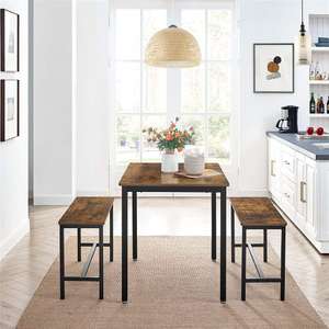 Vasagle Dining Table with 2 Benches - using voucher code