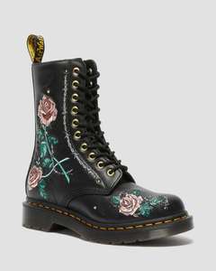 1490 Vonda Floral Leather Mid Calf Boots - £125 @ Dr Martens
