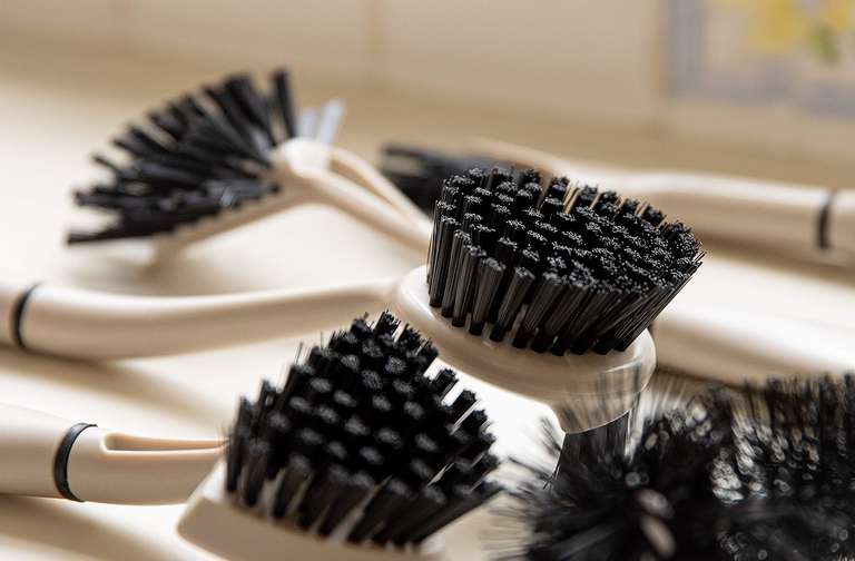 Natural Elements Eco Friendly Cleaning Brush for Small Spaces, Recycled Plastic with Straw Bristles