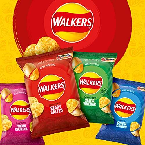 Walkers Salt and Vinegar Crisps, 32.5g (Case of 32) £13.52 / £12.17 Subscribe & Save @ Amazon