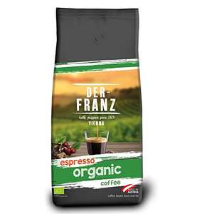 DER-FRANZ Espresso Organic Coffee, Whole Bean 1Kg - £7.32 with voucher/£5.95 w voucher & S&S, Columbia £8.08/£6.06 S&S @ Amazon