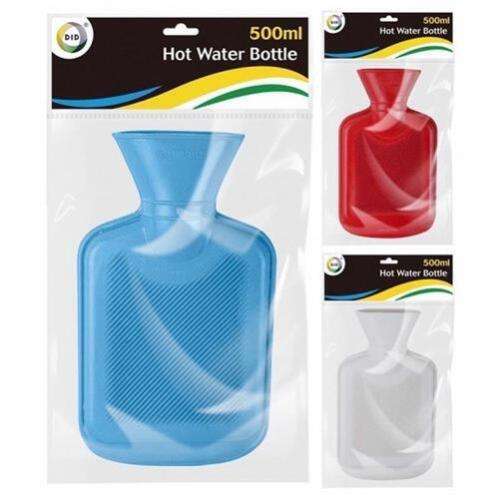 2 x Hot Water Bottles Natural Rubber Heat Therapy Warmer Pain Relief 500ml 2pk (Sold by thinkprice)