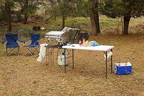 lifetime folding camp table with grilling rack