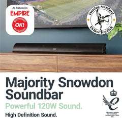 Majority Snowdon II Soundbar TV 120 WATTS 2.1 Channel Wireless Black - £19.99 Delivered @ XS Only