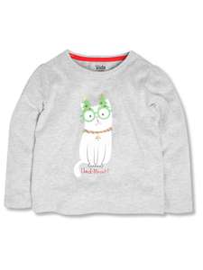 Up to 70% off sale at M&Co including Grey Marl Girl's Christmas Cat T-Shirt for £1.99 with free delivery