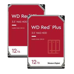 Save 30% on 2 units of WD Red Plus NAS Hard Drive 3.5-Inch 12TB (256MB Cache)