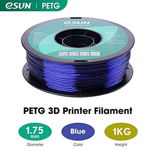 eSUN *Blue* PETG Filament 1.75mm, 3D Printer Filament PETG 1KG Spool £13.99 (with voucher) + free eSUN Vacuum Kit - eSUN Official Store FBA