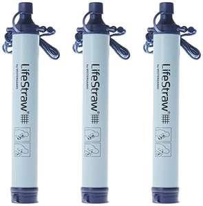 LifeStraw Personal Water Filter for Hiking, Camping, Travel, and Emergency pack of 3 sold & dispatched by Amazon US