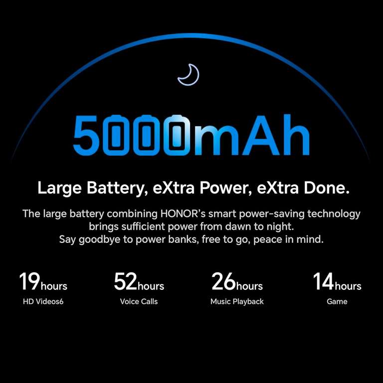 HONOR 70 Lite 4GB+128GB /Snapdragon 5G SoC/5000mAh Long-lasting Battery (Black/Blue/Silver), using code