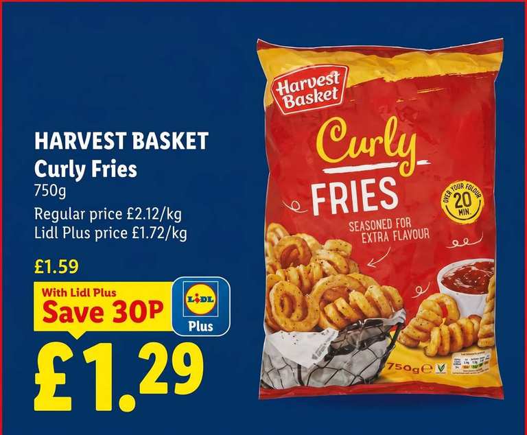 Lidl Harvest Basket Curly Fries 750g – with Lidl Plus