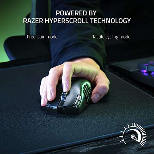 Razer Naga V2 HyperSpeed - Ergonomic Wireless MMO Gaming Mouse