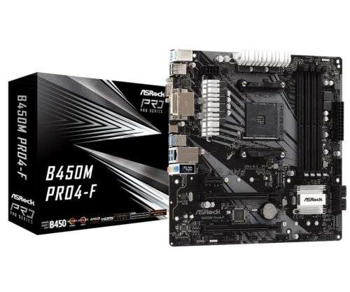 ASRock B450M Pro4-F mATX Motherboard for AMD AM4 - £60.23 with code @ CCLComputers Ebay