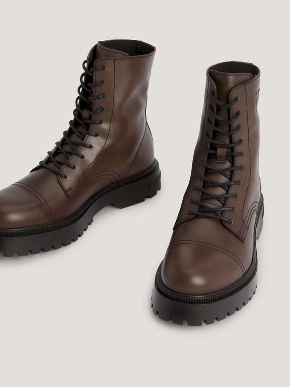 Tommy Hilfiger Leather Cleat Debossed Logo Boots (Sizes 6-11) - W/Code ...