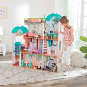 KidKraft 65986 Camila Mansion Wooden Dollhouse with Furniture and Accessories Included, 3 Storey Play Set £65.99 @ Amazon