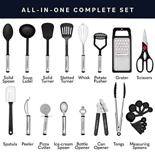  Home Hero 54 Pcs Stainless Steel Kitchen Utensils Set - Cooking  Utensils Set & Spatula - First Home Essentials Utensil Sets - Household  Essentials Kitchen Gadgets (54 Pcs Set with Utensils