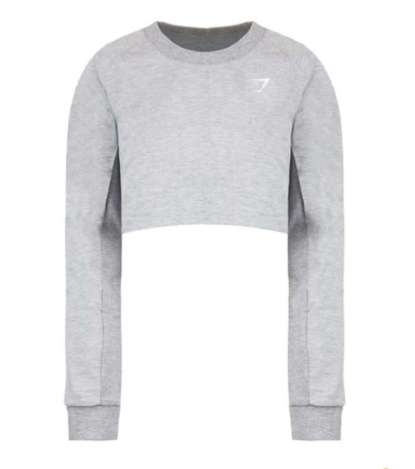 Gymshark Cropped Womens Grey Marl Sweater Reduced with code