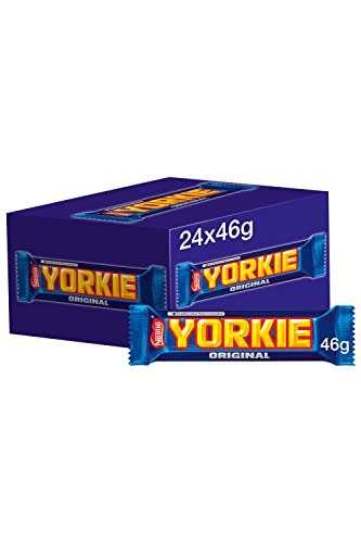 Yorkie - Milk Chocolate Bar Multipack, 24 x 46g Bars £10 / £9.50 subscribe and save @ Amazon