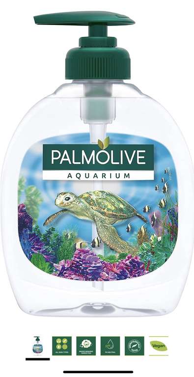Palmolive Aquarium Liquid Handwash Pump Bottle, 300ml 81p / Subscribe and save 72p @ Amazon