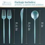 Opulence Collection Flatware Set | Heavy Duty Cutlery | 96 pc Set | 48 Forks, 24 Knives and 24 Spoons | for Upscale Wedding and Dining