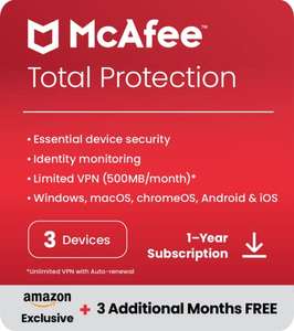 McAfee Total Protection 2023 3 Devices £10.99 via Amazon Media EU S.à r.l.