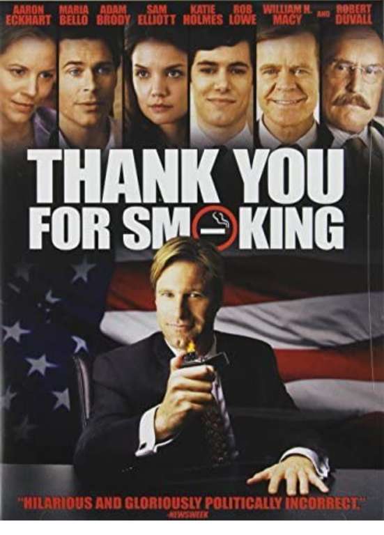 Thank You for Smoking DVD (Used - Very Good) - £2.05 sold by Music Magpie via eBay