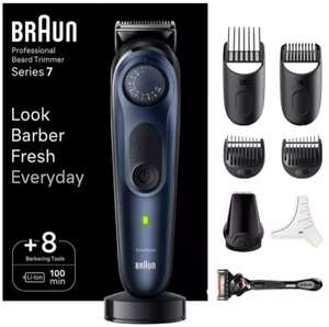 BRAUN Pro Beard Trimmer 7 BT7421 Wet & Dry Beard Trimmer - Black & Blue w/code