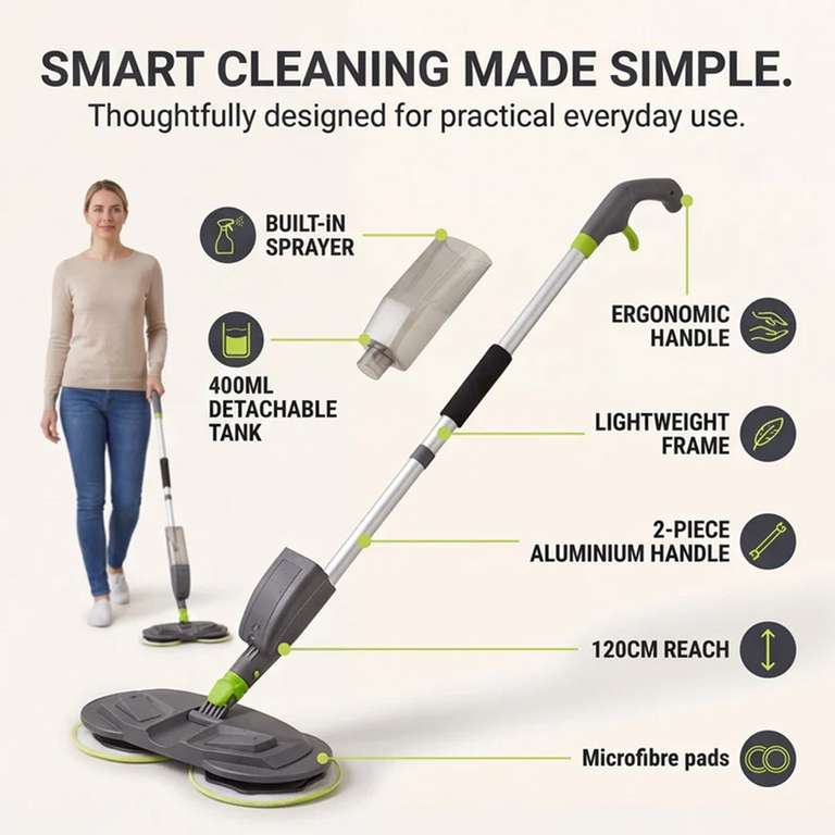 Shine Rotating Mop with Spray with code | Hotukdeals