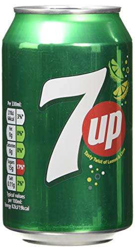7UP Regular 330ml Cans (Pack of 24) - £9.05 S&S + 20% Voucher Applied at Checkout (Could be Account Specific)