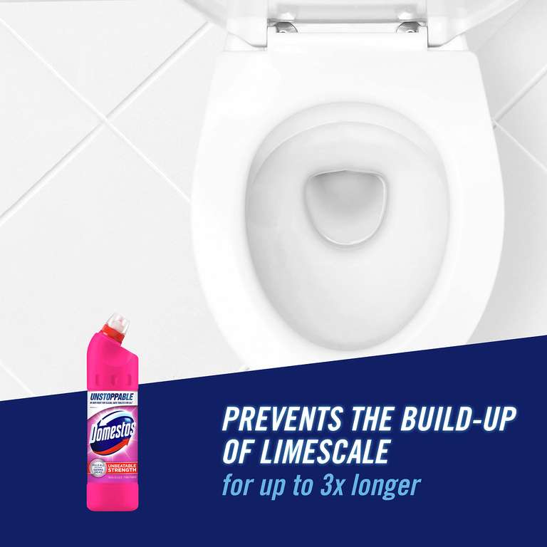 Domestos 750ml Pink Power - 2 Bottles (£1.75 S&S / £1.62 with max S&S)