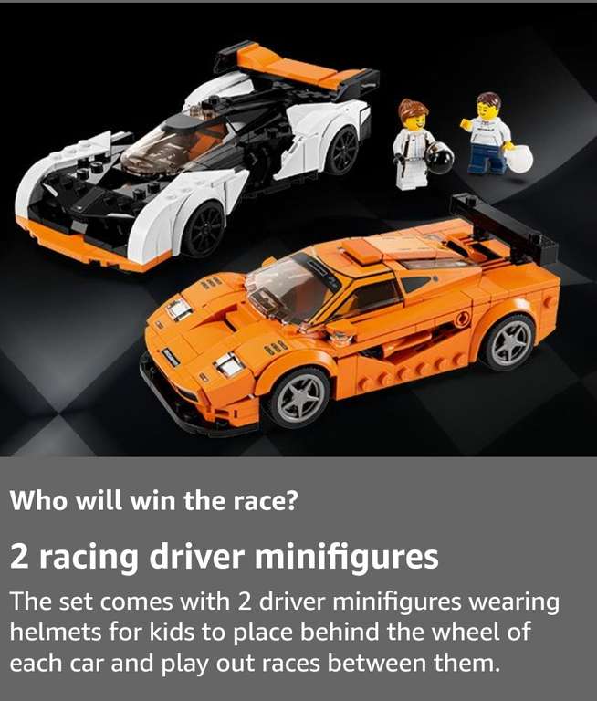 LEGO Speed Champions 76918 McLaren Solus GT & McLaren F1 LM Toy Cars £31.99 delivered @ Smyths