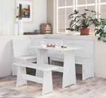 Berkfield Home Dining Table with Bench White Solid Pinewood Sold & Delivered by Berkfield Home